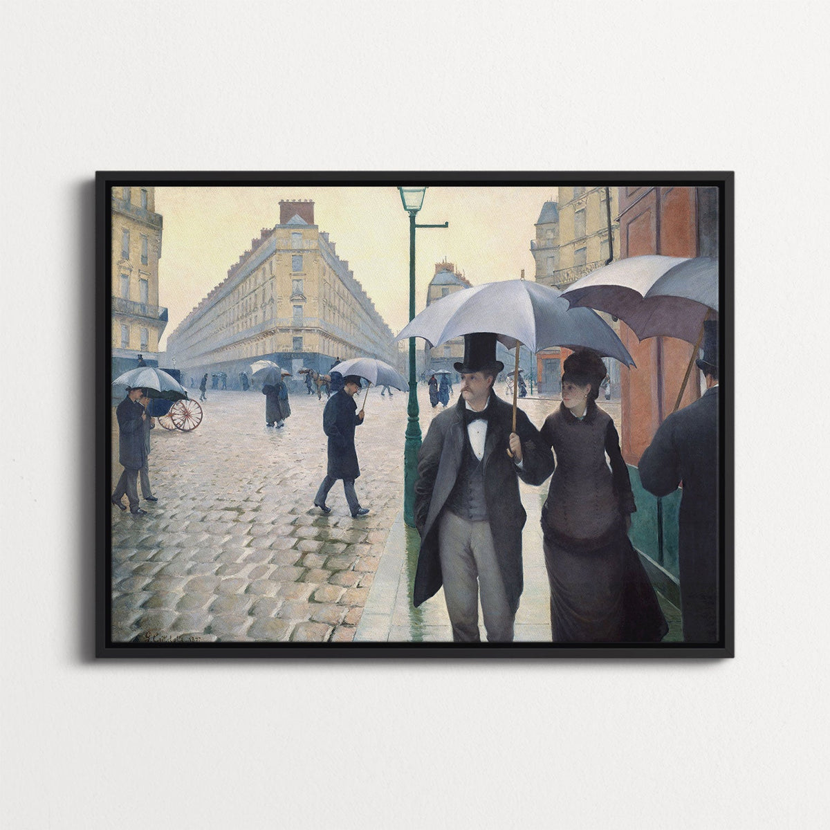 Paris Street, Rainy Day by Gustave Caillebotte - Framed Canvas