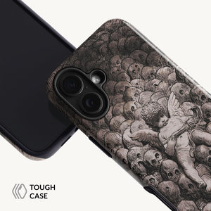 Cherub with a Gun on a Pile of Skulls by Gustave Dore - iPhone Cases Cherub with a Gun on a Pile of Skulls by Gustave Dore - iPhone Cases