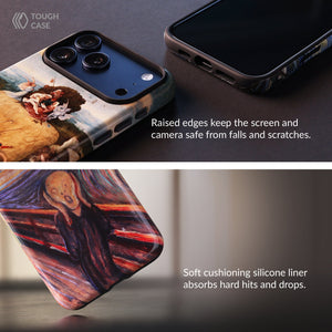Custodia IPhone AtEaze Con Grande Onda Di Kanagawa: Design Giapponese, Verde, Per IPhone 16, Protezione Antiurto