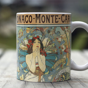 Ceramic Mugs Alphonse Mucha Monaco, Monte-Carlo