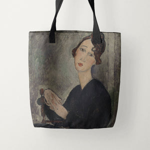 Tote Bags Amedeo Modigliani Portrait of Dedie