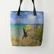 Tote Bags Claude Monet Cliff Walk at Pourville