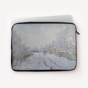 Laptop Sleeves Claude Monet Snow Scene at Argenteuil