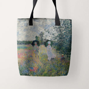Tote Bags Claude Monet Taking a Walk near Argenteuil