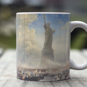 Ceramic Mugs Edward Moran Commerce of Nations Rendering Homage to Liberty