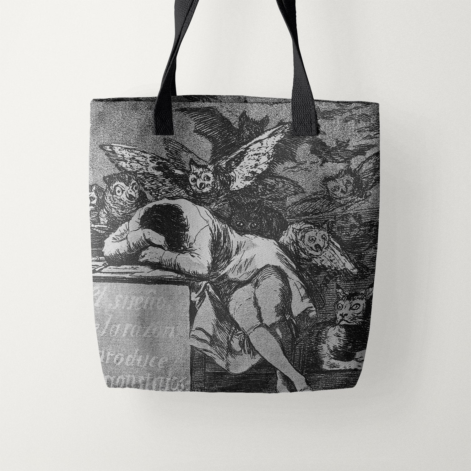 francisco goya the sleep of reason produces monsters Tote Bags - The Sleep of Reason Produces Monsters by Francisco Goya