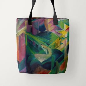 Tote Bags Franz Marc Deer in a Monastery Garden