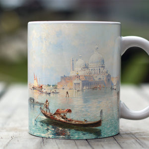 Ceramic Mugs Franz Unterberger Gondolas in front of Santa Maria della Salute