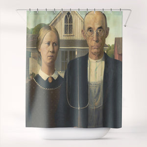 Shower Curtains Grant Wood American Gothic