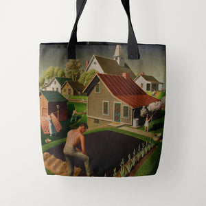 Tote Bags Grant Wood Spring in Town
