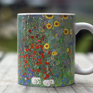 Ceramic Mugs Gustav Klimt Garden with Sunflowers