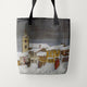 Tote Bags Harald Sohlberg Street in Røros in Winter