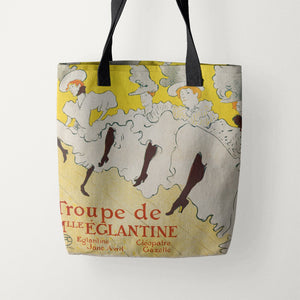 Tote Bags Henri de Toulouse-Lautrec La Troupe De Mademoiselle Eglantine
