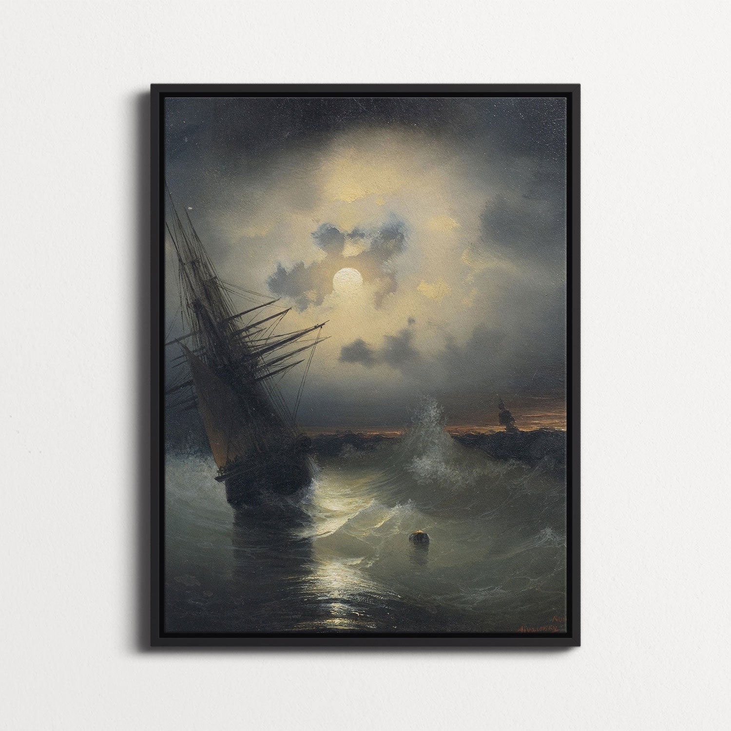 A Sailing Ship on a High Sea by Moonlight by Ivan Aivazovsky