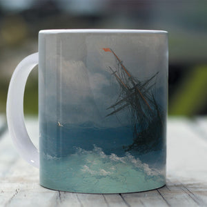 Ceramic Mugs Ivan Aivazovsky Ship on Stormy Seas