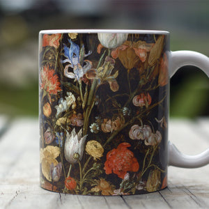 Ceramic Mugs Jan Brueghel the Elder Flowers in a Wooden Vessel