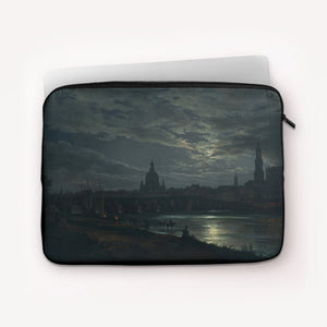 Laptop Sleeves Johan Dahl View of Dresden by Moonlight