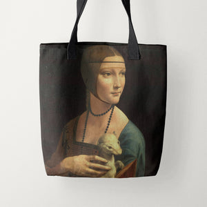 Tote Bags Leonardo da Vinci Lady with an Ermine