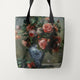 Tote Bags Pierre-Auguste Renoir Vase of Roses