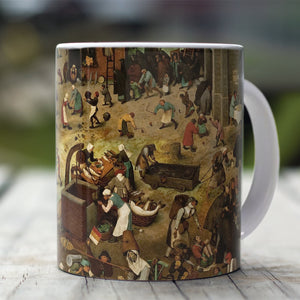 Ceramic Mugs Pieter Bruegel the Elder Fight Between Carnival and Lent