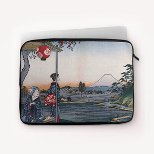 Laptop Sleeves Utagawa Hiroshige The Teahouse with the View of Mt. Fuji at Zōshigaya