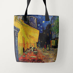 Tote Bags Vincent van Gogh Cafe Terrace at Night