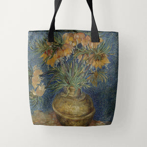 Tote Bags Vincent van Gogh Imperial Fritillaries in a Copper Vase