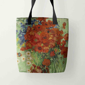 Tote Bags Vincent van Gogh Still Life with Daisies and Poppies