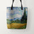 Tote Bags Vincent van Gogh Wheat Field with Cypresses